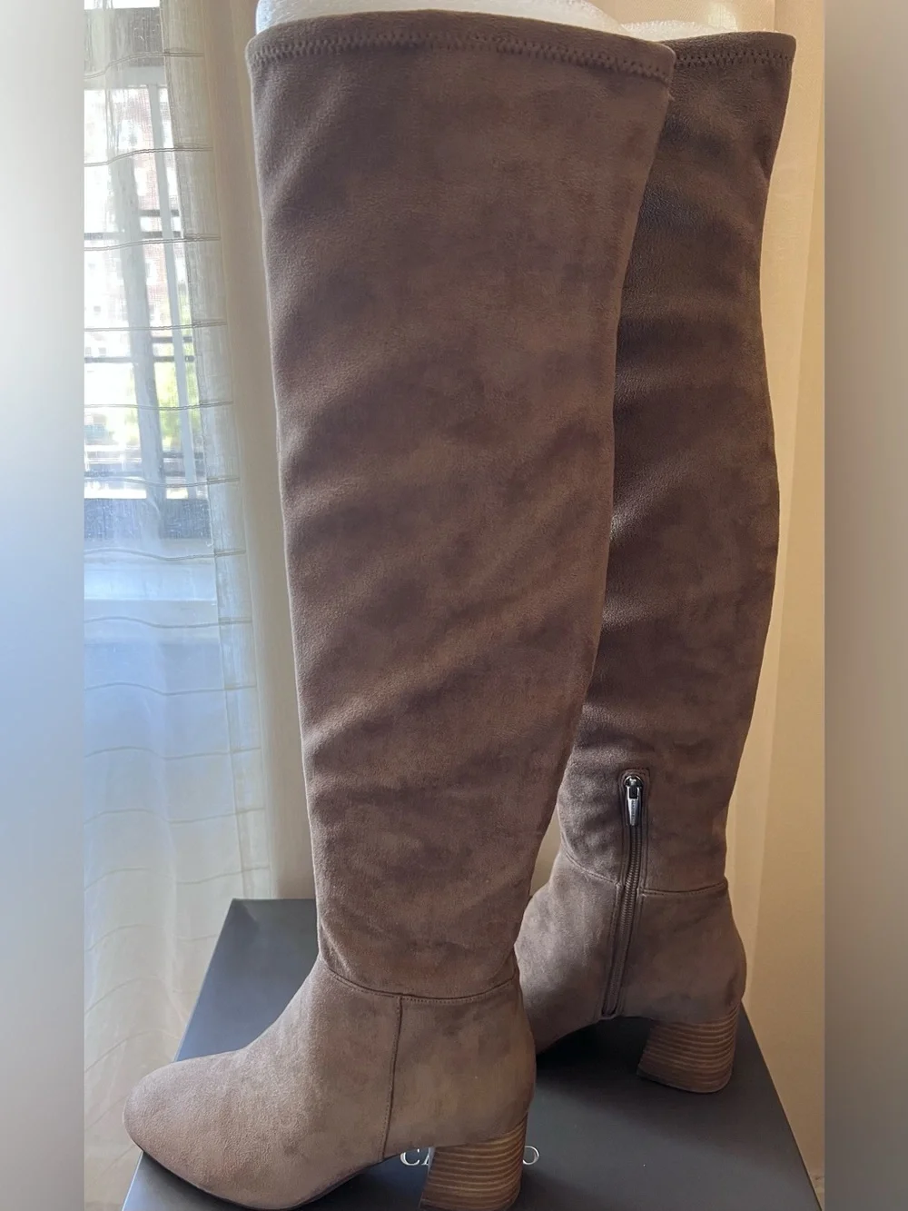 Vince Camuto Kantha Over The Knee Boots Foxy Taupe Suede 9M